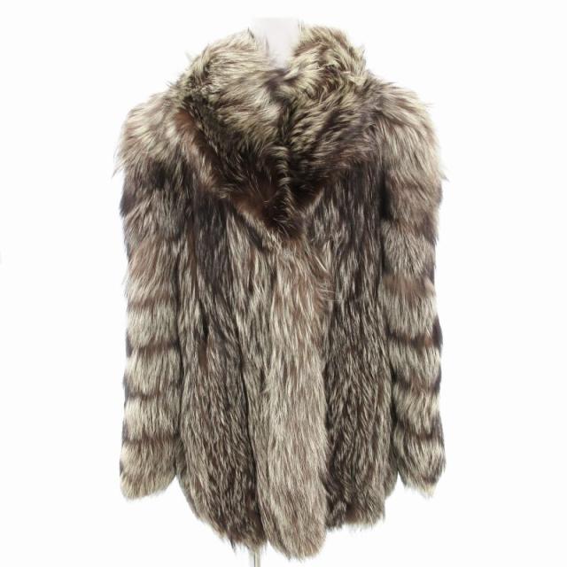 美品　シルバーフォックス　毛皮のコート　David green レディース毛皮コートシルバーフォックスハーフコート