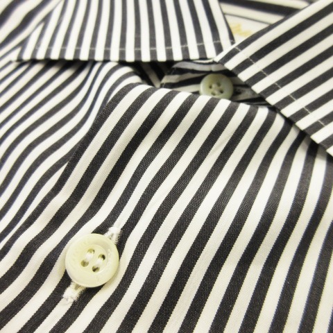 ●ブリオーニ メンズ 長袖シャツ ストライプ イタリア製 41/16 Brioni / ブリオーニ | コットン ワイドカラー ストライプシャツ | 41