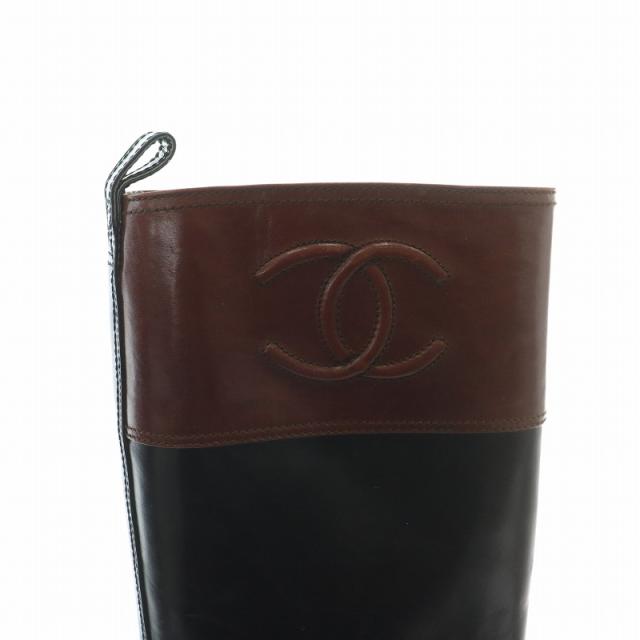 中古】シャネル CHANEL ロングブーツ レザー ココマーク ロゴ