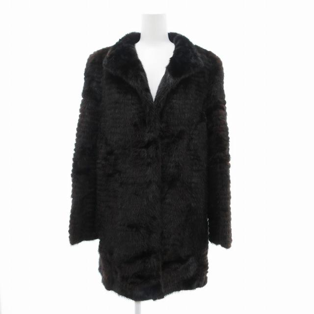 【中古】大洋ミンク Taiyo Mink AOYAMA ミンクファー コート ハーフ ミドル丈 毛皮 13 茶 /JS ■GY18 レディース