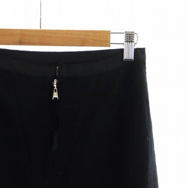 【中古】ルイヴィトン LOUIS VUITTON ミドルスカート タイト ロゴ ジップフライ 絹 シルク 36 S 黒 ブラック 中古】ルイヴィトン LOUIS VUITTON ミドルスカート タイト ロゴ ジップ