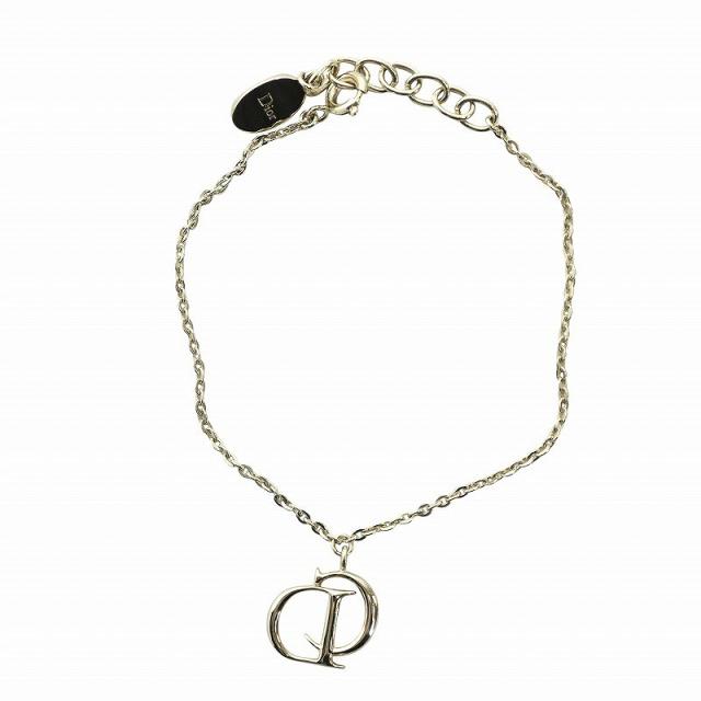 Christian Dior ラインストーン ブレスレット ゴールド Christian Dior ラインストーン付きゴールドカラーブレスレット 美品