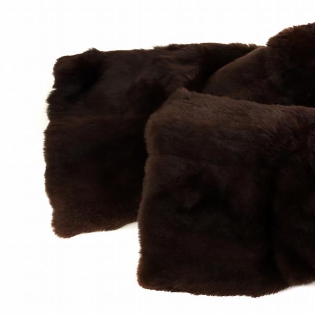 【中古】エーシーバング A.C.BANG 毛皮 シェアードミンクファー ロング コート  総裏地 茶 ブラウン レディース