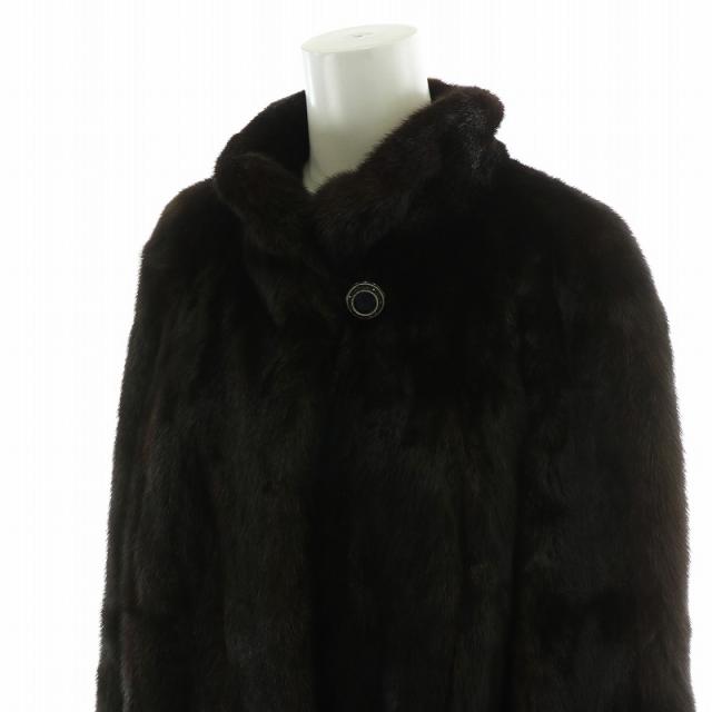 中古】ミツコシ MITSUKOSHI 毛皮コート ミンクファー 長袖 ミドル ロゴ