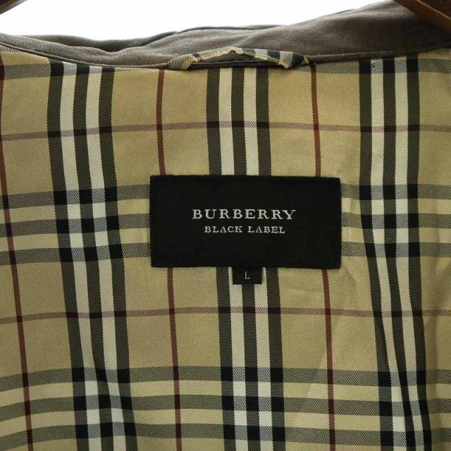 【中古】バーバリーブラックレーベル BURBERRY BLACK LABEL ミリタリー レザージャケット 裏ノバチェック L 茶 メンズ 中古】バーバリーブラックレーベル BURBERRY BLACK LABEL ミリタリー