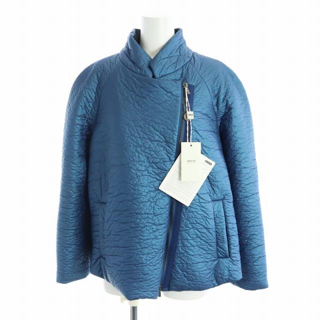 【中古】アルマーニ コレツィオーニ ARMANI COLLEZIONI ジャケット タグ付き ブルゾン 長袖 総裏地 ジップアップ ロゴ