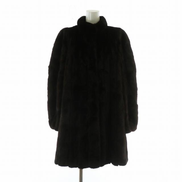 BLACKGLAMA ブラックグラマ ミンク ファーコート サイズ13 ブラックグラマ ミンク コート ロング 着丈89cm ブラック/レディース