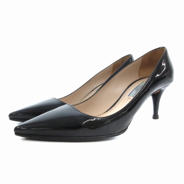 プラダ エナメル パンプス PRADA エナメルパンプス 黒37.5 PRADA