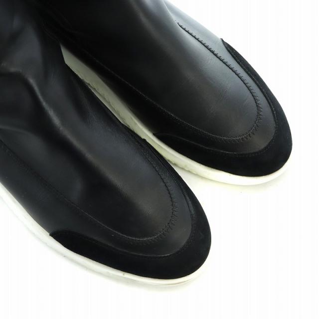 【中古】エルメス HERMES ショートブーツ ベルト レザー ラバー 切替 ロゴ 44 28.5cm 黒 ブラック 192516ZH