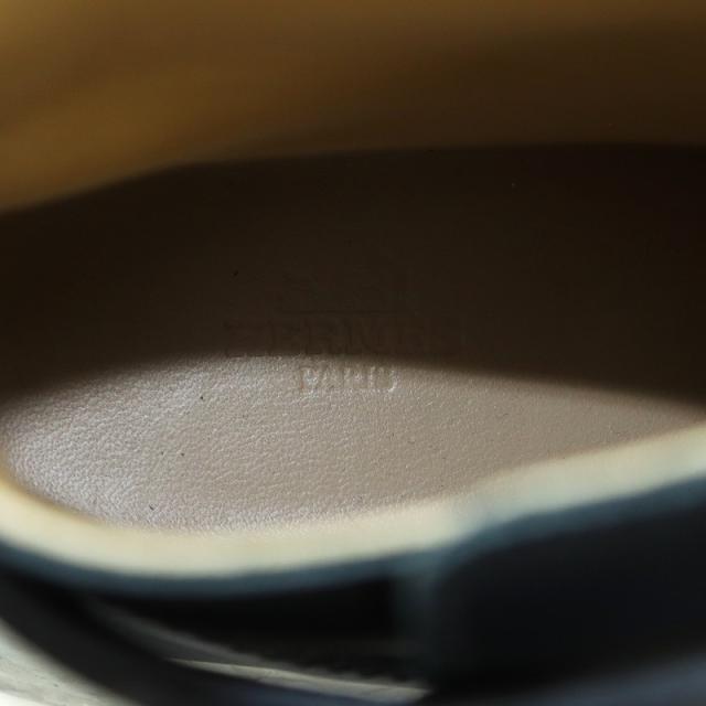 【中古】エルメス HERMES ショートブーツ ベルト レザー ラバー 切替 ロゴ 44 28.5cm 黒 ブラック 192516ZH