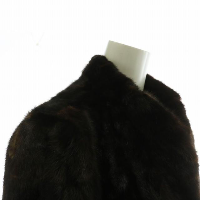 中古】ノーブランド ファーコート アウター 毛皮 ミンク ミドル 茶色