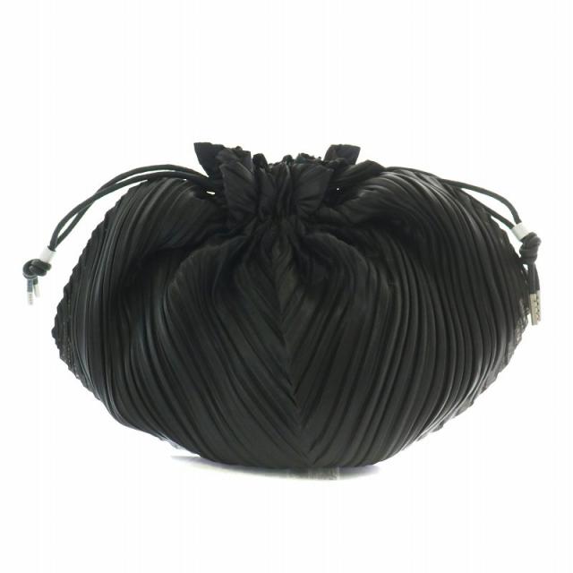 ✨新品未使用✨イッセイミヤケ　プリーツ 巾着 ポーチ 小物入れ ブラック 中古】イッセイミヤケ ISSEY MIYAKE 巾着 ポーチ 小物入れ ミニ