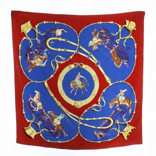 中古】エルメス HERMES カレ90 パンパ PAMPA 大草原 スカーフ 絹  