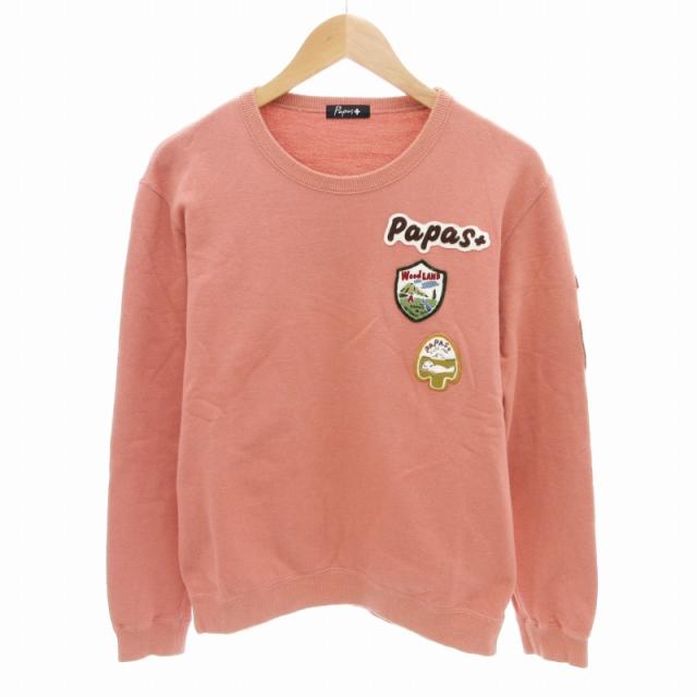 papasトレーナー 黒 PAPAS 背面 ビッグロゴ スウェット トレーナー