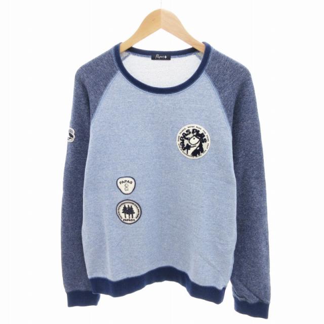 ☆ Papas パパス ☆ フード付きトレーナー スウェット パーカー チェーン刺繍 PAPAS ロゴ スウェット トレーナー パパス