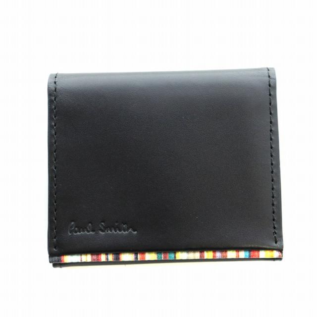 【中古】ポールスミス PAUL SMITH 小銭入れ コインケース 財布 レザー 黒 ブラック ■GY11 /MQ メンズ