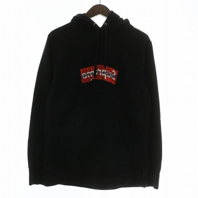 【中古】SUPREME × COMME des GARCONS SHIRT 17SS Box Logo Hooded Sweatshirt パーカー スウェット 長袖 S 黒