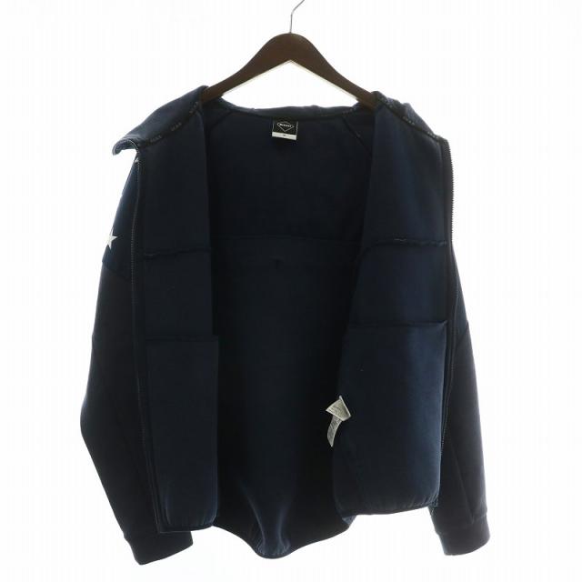 【中古】F.C.Real Bristol FCRB 18AW VENTILATION HOODY パーカー スウェット 星柄 ジップアップ M 紺 FCRB-189029