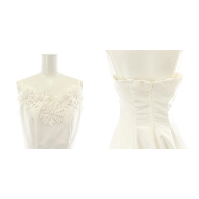 【中古】ノーブランド ウェディングドレス フラワー装飾 Aライン ウエディングケープ ボレロ付き 9TT号 M 白 中古】ノーブランド ウェディングドレス フラワー装飾 Aライン