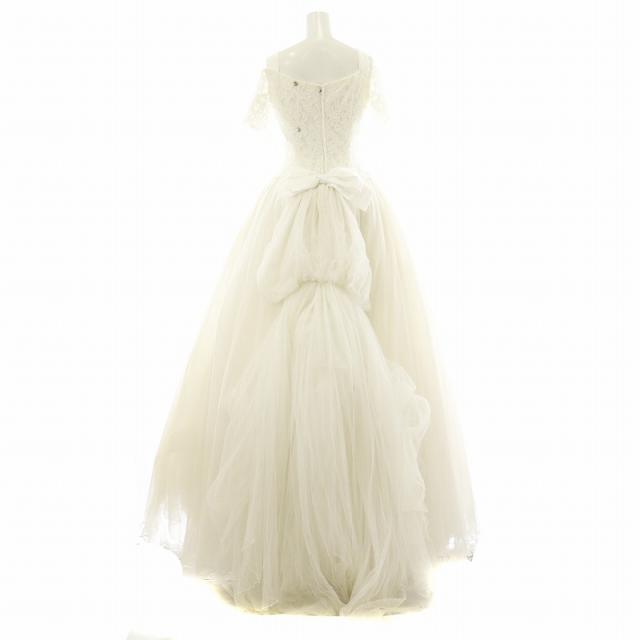 【中古】conte de freya ウェディングドレス ベルライン レース チュール 花柄 刺繍 5T S 白 ホワイト /MW