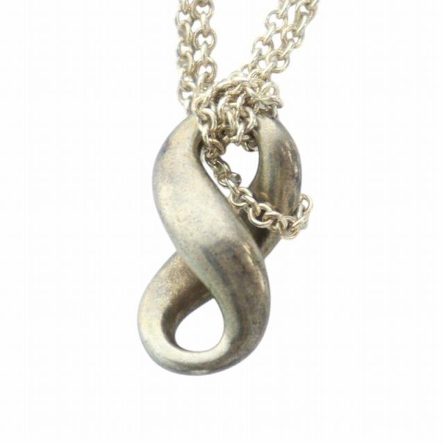 【中古】ティファニー TIFFANY & CO. インフィニティ ネックレス アクセサリー ダブルチェーン ロゴ Silver925