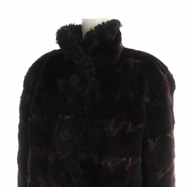 【中古】エンバ EMBA 毛皮コート ミドル ミンクファー ラムファー 長袖 ショート F 紫 ■GY18 /MQ レディース ☆美品☆エンバ EMBA 毛皮 コート エンバ EMBA 毛皮コート ミドル