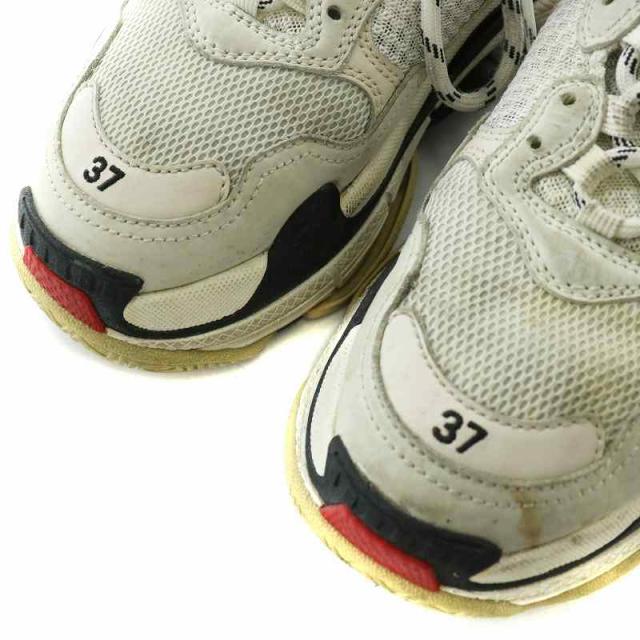 【中古】バレンシアガ BALENCIAGA トリプルS TRIPLE S ダッドスニーカー ローカット ロゴ US7 24.5cm グレー 524037