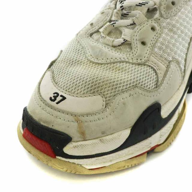 【中古】バレンシアガ BALENCIAGA トリプルS TRIPLE S ダッドスニーカー ローカット ロゴ US7 24.5cm グレー 524037