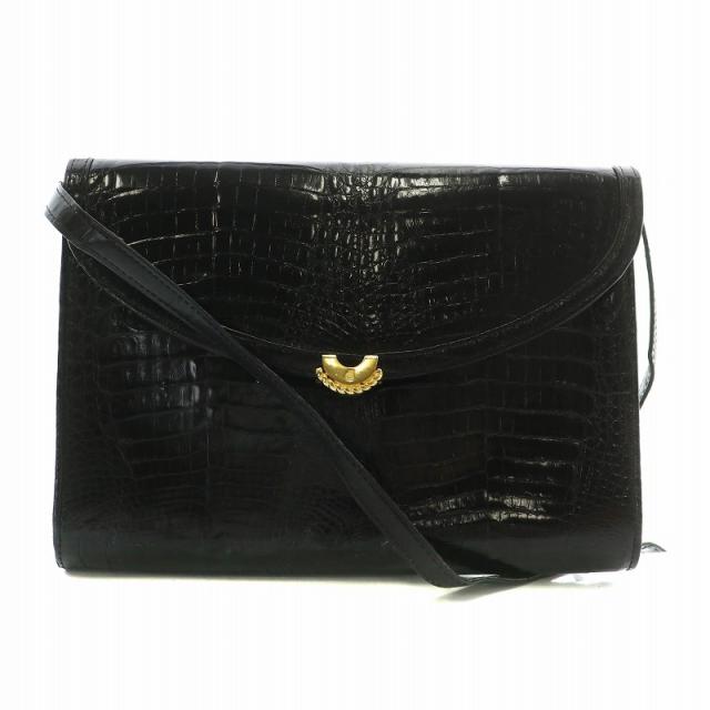 sankyo shokai クロコダイル ハンドバッグ ショルダー　2way クロコダイル ショルダーバッグ 2way 黒 クロコダイル 2WAY ショルダー