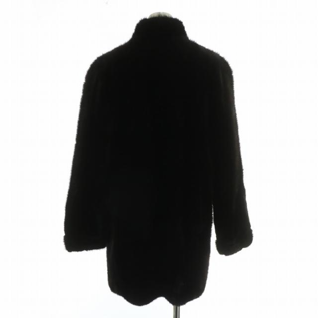 【中古】ノーブランド ファーコート アウター 毛皮 ミンク ミドル 肩パッド 黒 ブラック /XZ ■GY18 レディース 中古】ノーブランド ファーコート アウター 毛皮 ミンク ミドル 肩