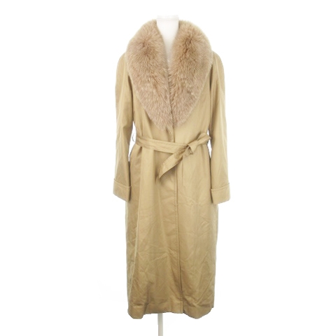 シルク ロングコート L 希少バルマン シルク ミンク リバーシブル