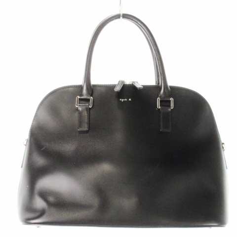 Agnes b. 黒 牛革 バッグ 中古】アニエスベー agnes b