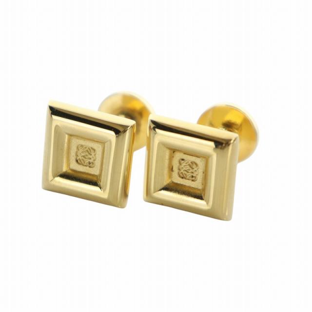 LOEWE／ロエベ　カフリンクス　カフス　ゴールド LOEWE ロエベ アナグラム カフス メンズ ブラック ゴールド スーツ