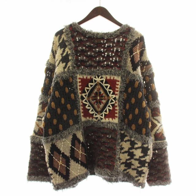 ficce ニットセーター YOSHIYUKI KONISHI Ficce YOSHIYUKI KONISHI 総柄 タートルネック ニット