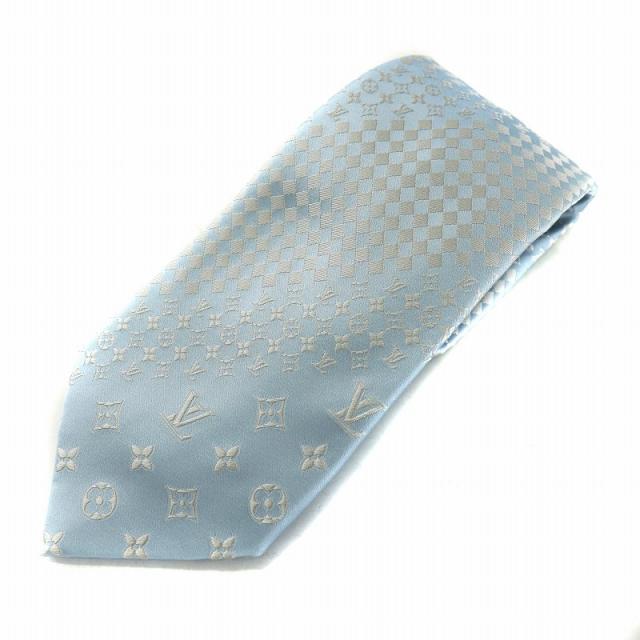 LOUIS VUITTON ルイヴィトン ダミエ 100%シルク ネクタイ LOUIS