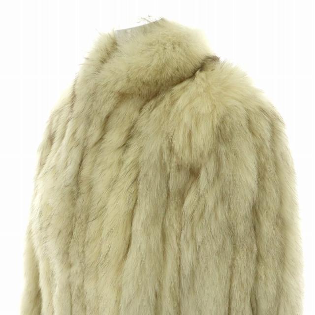 良品◎サガフォックス 毛皮コート ファーコート ベージュ 女優襟 肉厚
