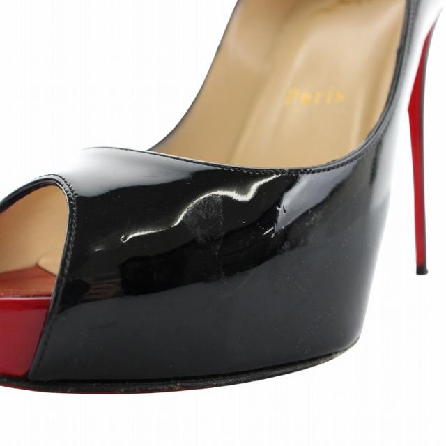 Christian Louboutin オープントゥピンヒール 黒 ルブタン パンプス