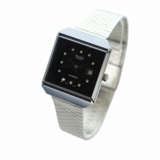 RADO DIASTAR デイト 黒文字盤 メンズ 動作未確認 ジャンク RADO DIASTAR 時計 ジャンク品 中古】RADO(ラドー) ダイアスター