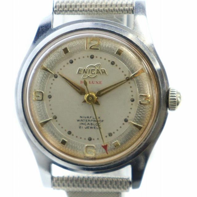 ENICAR 手巻き時計 ブラック中古 中古エニカ ENICAR エニカ