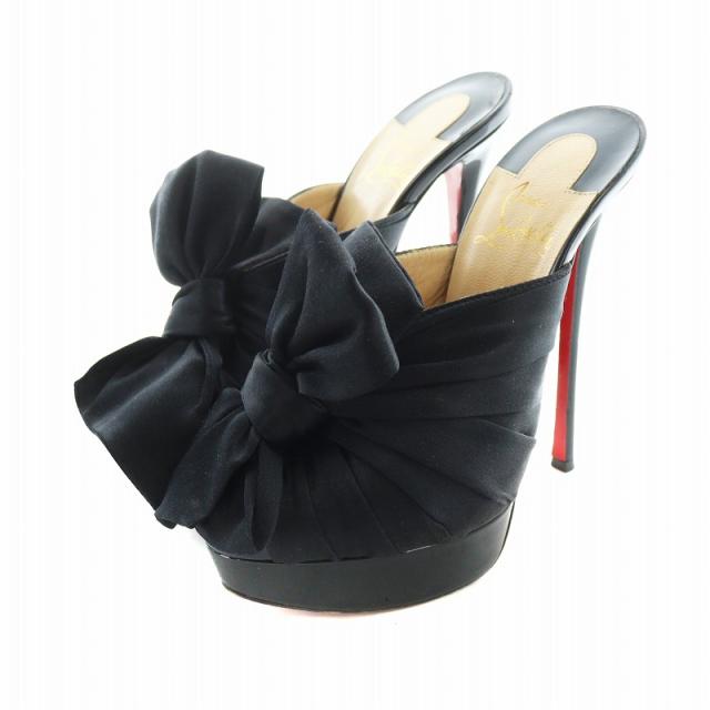 クリスチャンルブタン Christian louboutin ミュール パンプス ピンヒール オープントゥ エナメル レザー