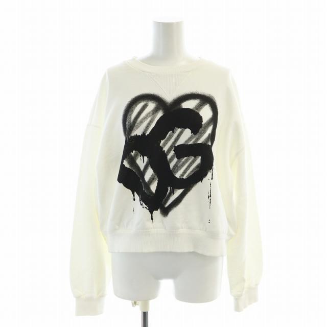 【中古】ドルチェ&ガッバーナ ドルガバ DOLCE&GABBANA スウェット トレーナー 長袖 ハート プリント スウェット・プルオーバー