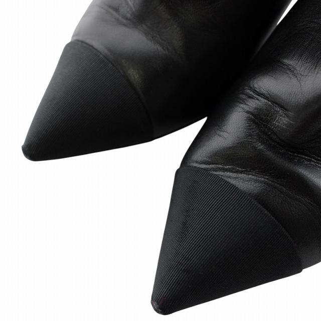 中古】シャネル CHANEL ブーティ レザー ポインテッドトゥ ピンヒール