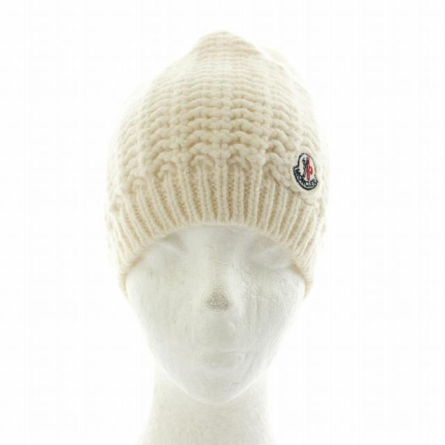 MONCLER アイボリーfoxファー付きニット帽 MONCLER アイボリー