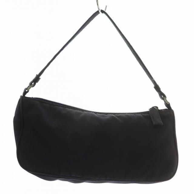 プラダ ナイロン 三角プレートロゴ ワンショルダー ハンド バッグ ブラック プラダ ナイロン 三角プレートロゴ ワンショルダー ハンド