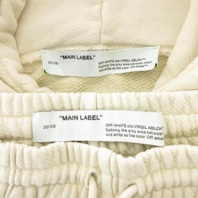 【中古】オフホワイト セットアップ クロスロゴパーカー スウェットパンツ イージー フーディ プルオーバー S 中古】オフホワイト セットアップ クロスロゴパーカー スウェット