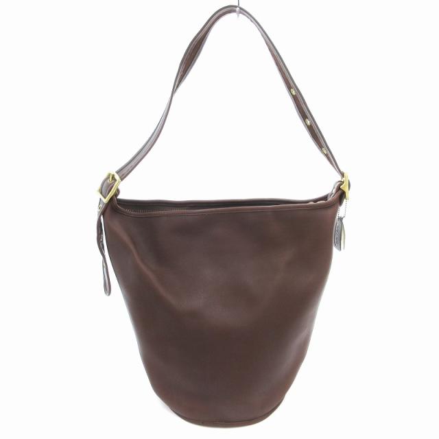 オールドコーチ　バケツ型　レザー　ショルダーバッグ　ダークブラウン　9085 90s DEADSTOCK COACH 9085 グローブレザー バケツ ショルダーバッグ