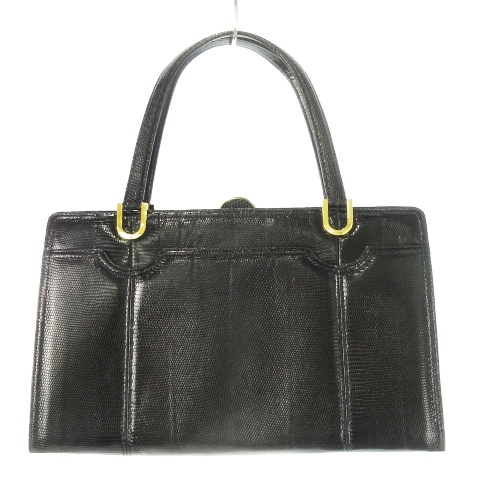 美品 高級◎】クロコダイル ハンドバッグ シャイニー ゴールド