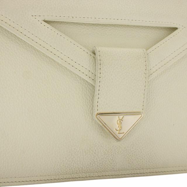 【中古】イヴサンローラン YVES SAINT LAURENT ヴィンテージ クラッチバッグ セカンドバッグ レザー ゴールド金具 白 中古】イヴサンローラン YVES SAINT LAURENT ヴィンテージ クラッチ