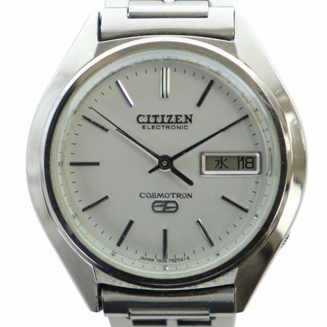 【ベルト無】 シチズン メンズ腕時計 コスモトロン 電磁テンプ式 シルバー色 シチズン コスモトロン 4-370392 電磁テンプ式 シルバー文字盤