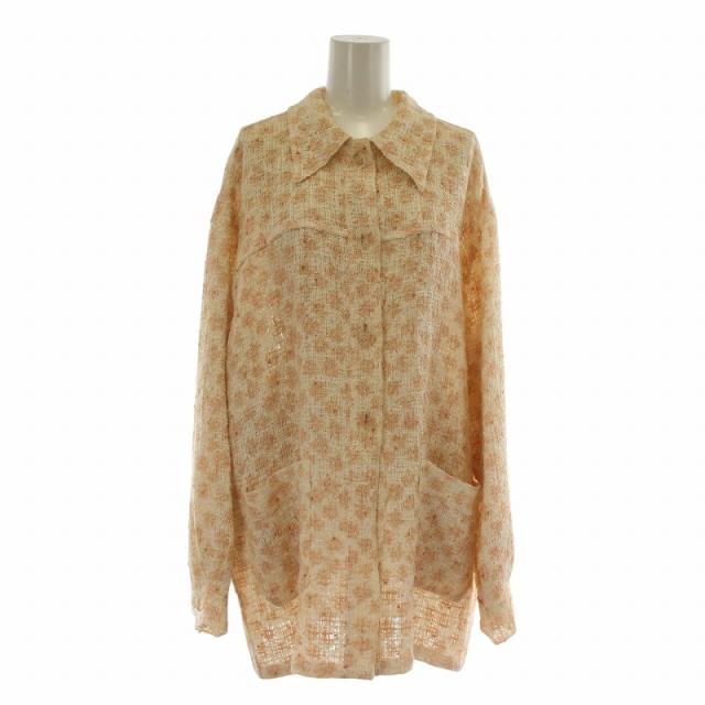 【中古】シャネル CHANEL ブティック BOUTIQUE サマーツイード ジャケット ココマーク 40 M ピンク ベージュ